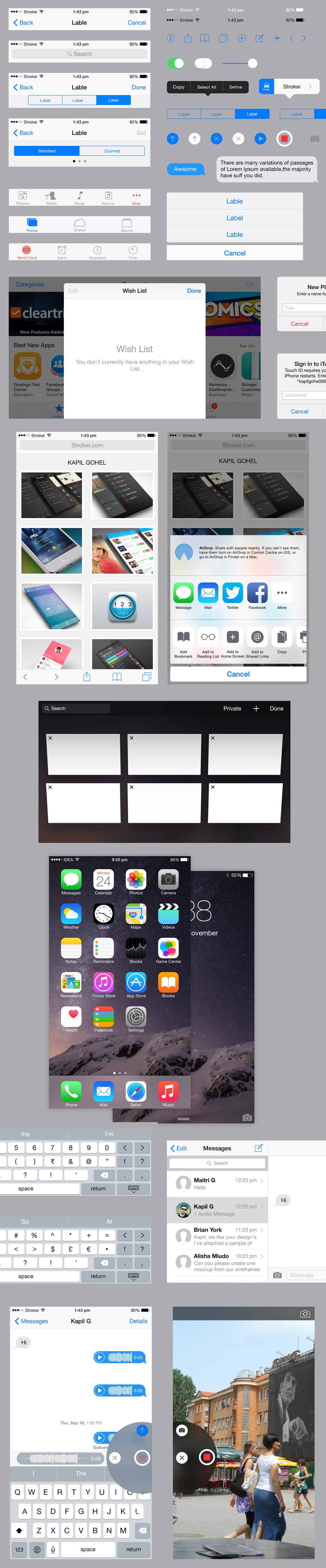 iOS 8 UI Kit
