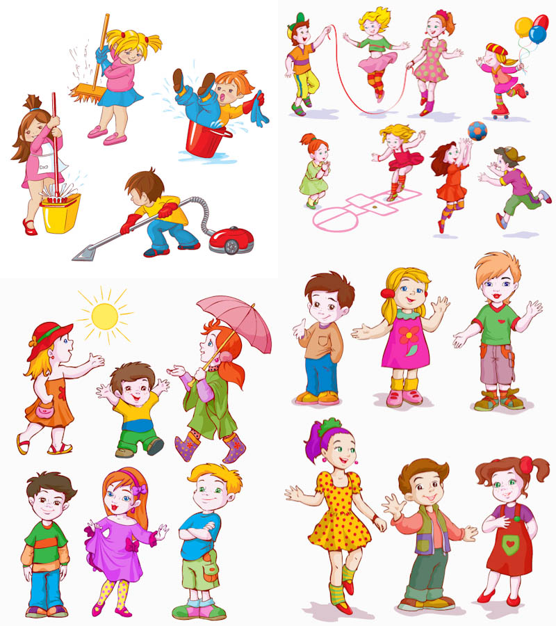 Kids Cartoon Characters Clip Art