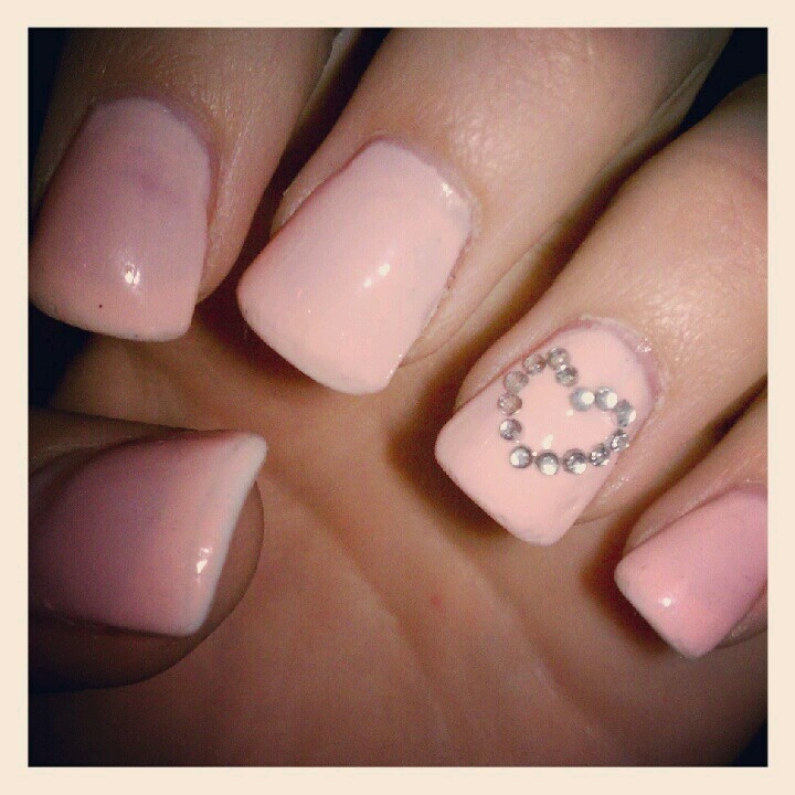 Light Pink Nails with Design