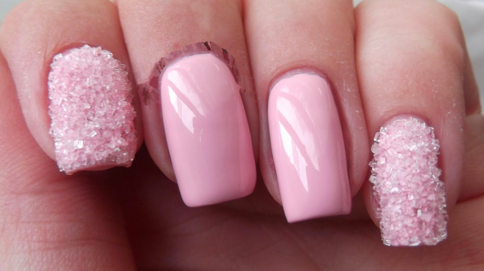 Light Pink Nails with Design