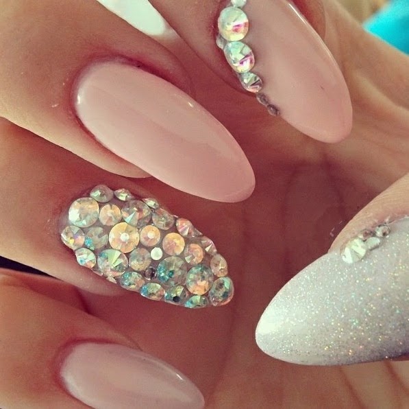 Light Pink Nails with Design