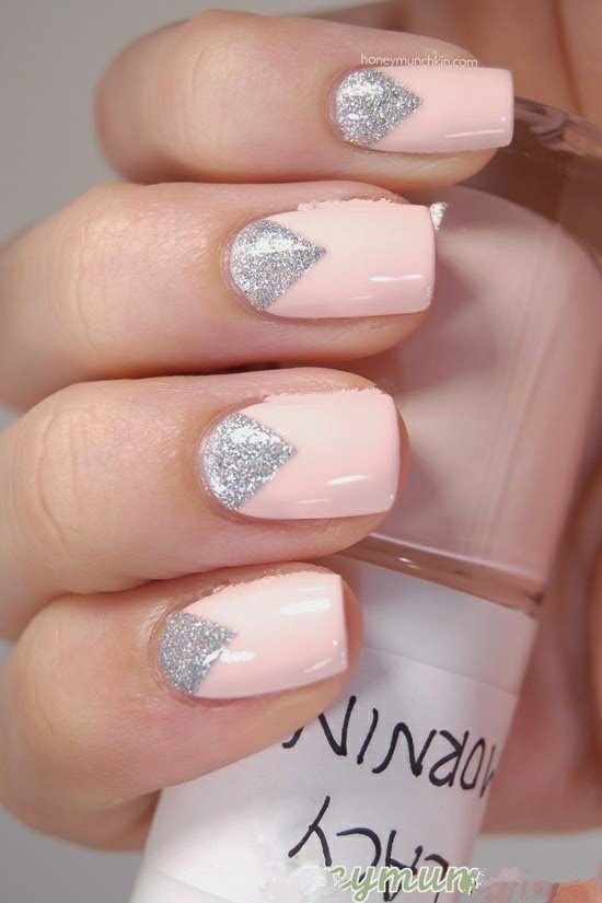 Light Pink Nails with Design