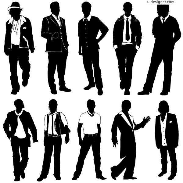 10 Casual Man Vector Silhouette Images