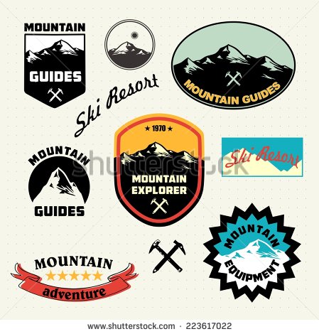 Mountain Climber Icon Logos