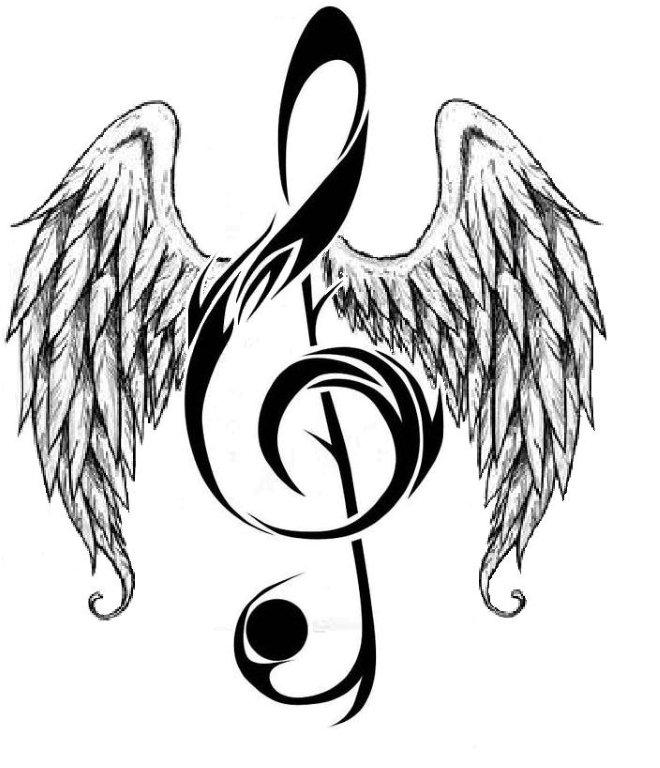 Music Note with Wings