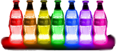 Neon Coke Bottles