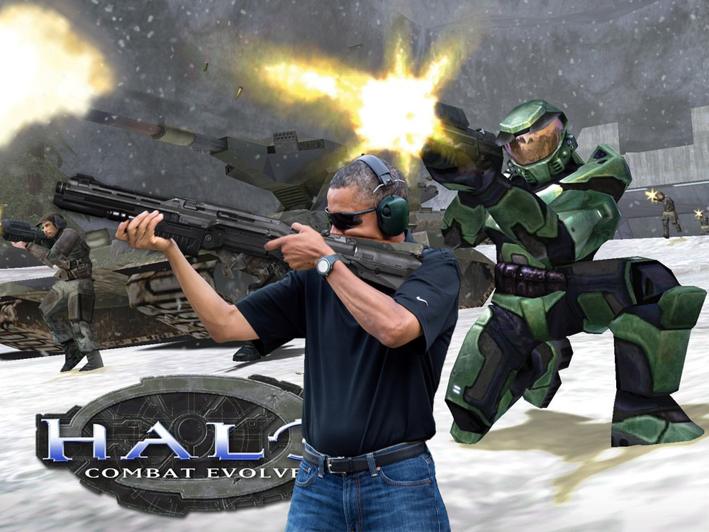 Obama Photoshop Shooting Shotgun