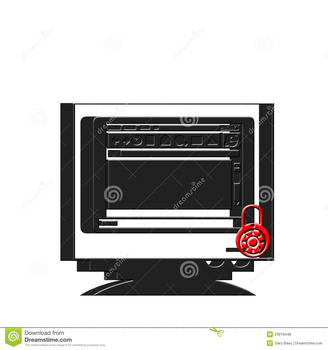 Padlock Computer Monitor Icon Padlock Computer Monitor Icon