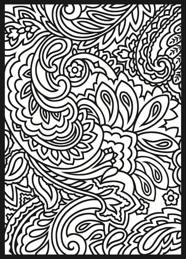 Paisley Design Coloring Pages for Adults