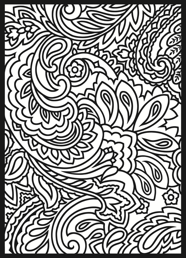 Paisley Design Coloring Pages for Adults Paisley Design Coloring Pages for Adults