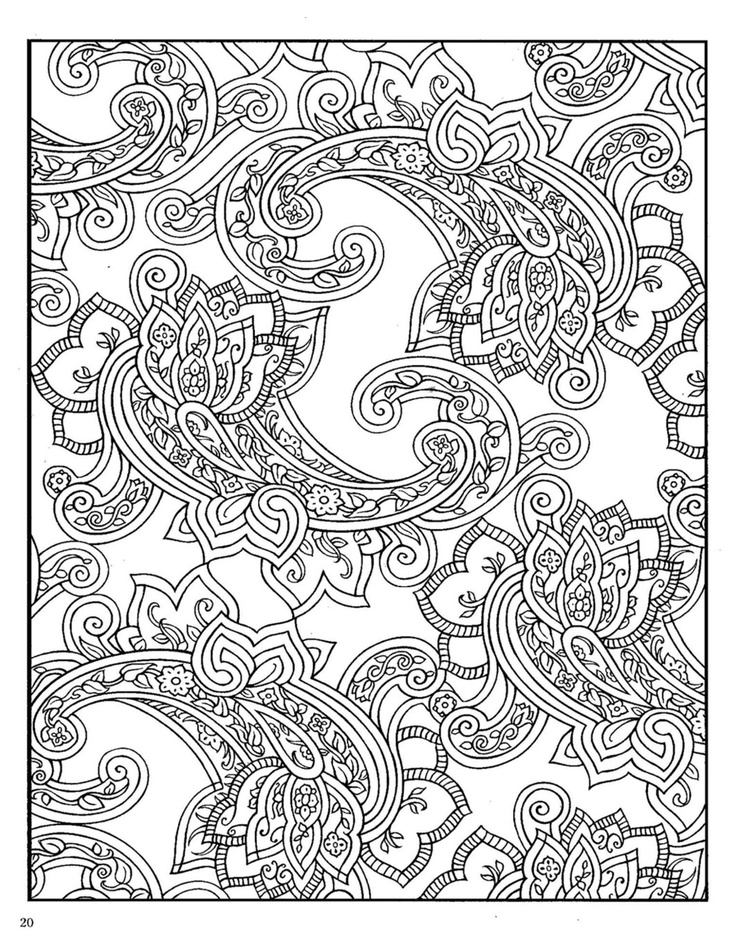 Paisley Designs Coloring Book Pages