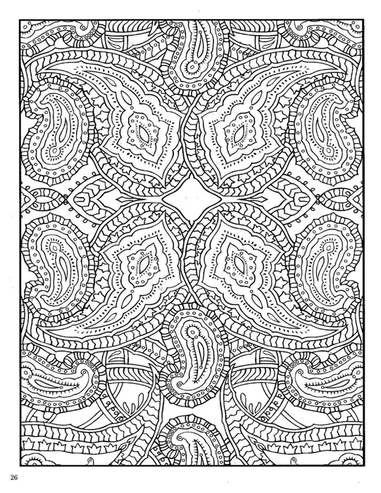 Paisley Designs Coloring Pages