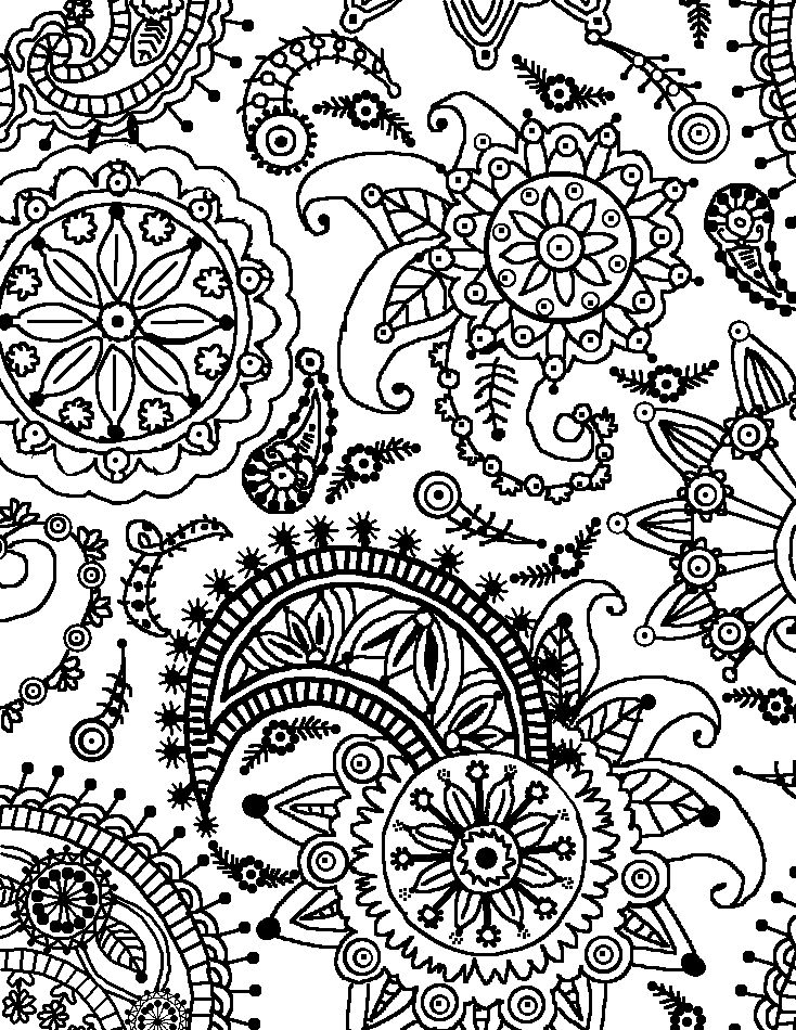 Paisley Pattern Coloring Pages