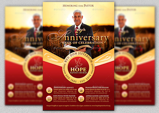 Pastor Anniversary Flyer Template