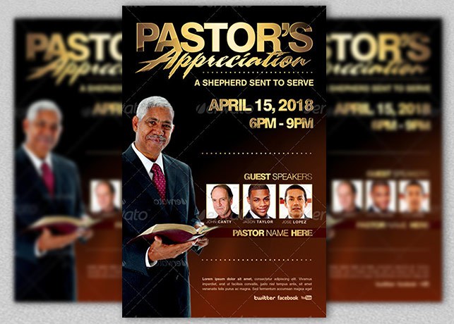 Pastor Appreciation Flyer Templates
