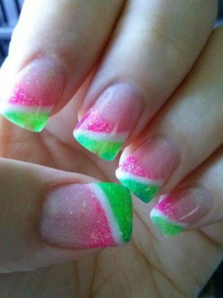 Pink and Green Nail Designs