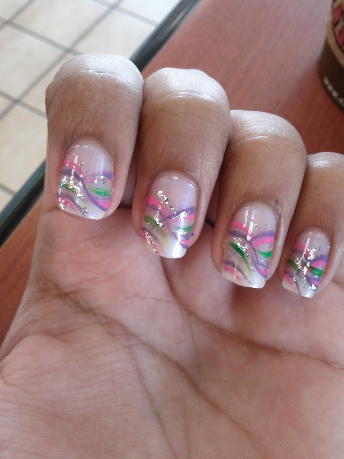 Pink and Purple Nail Design