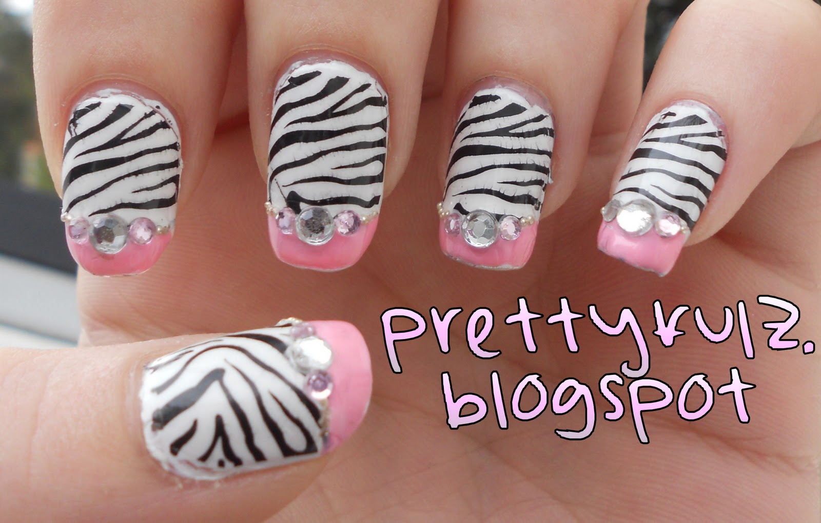 Pink Zebra Nail Designs