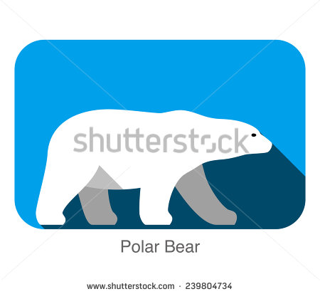 Polar Bear Walking Silhouette