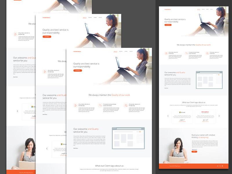 Responsive Template PSD Free Download