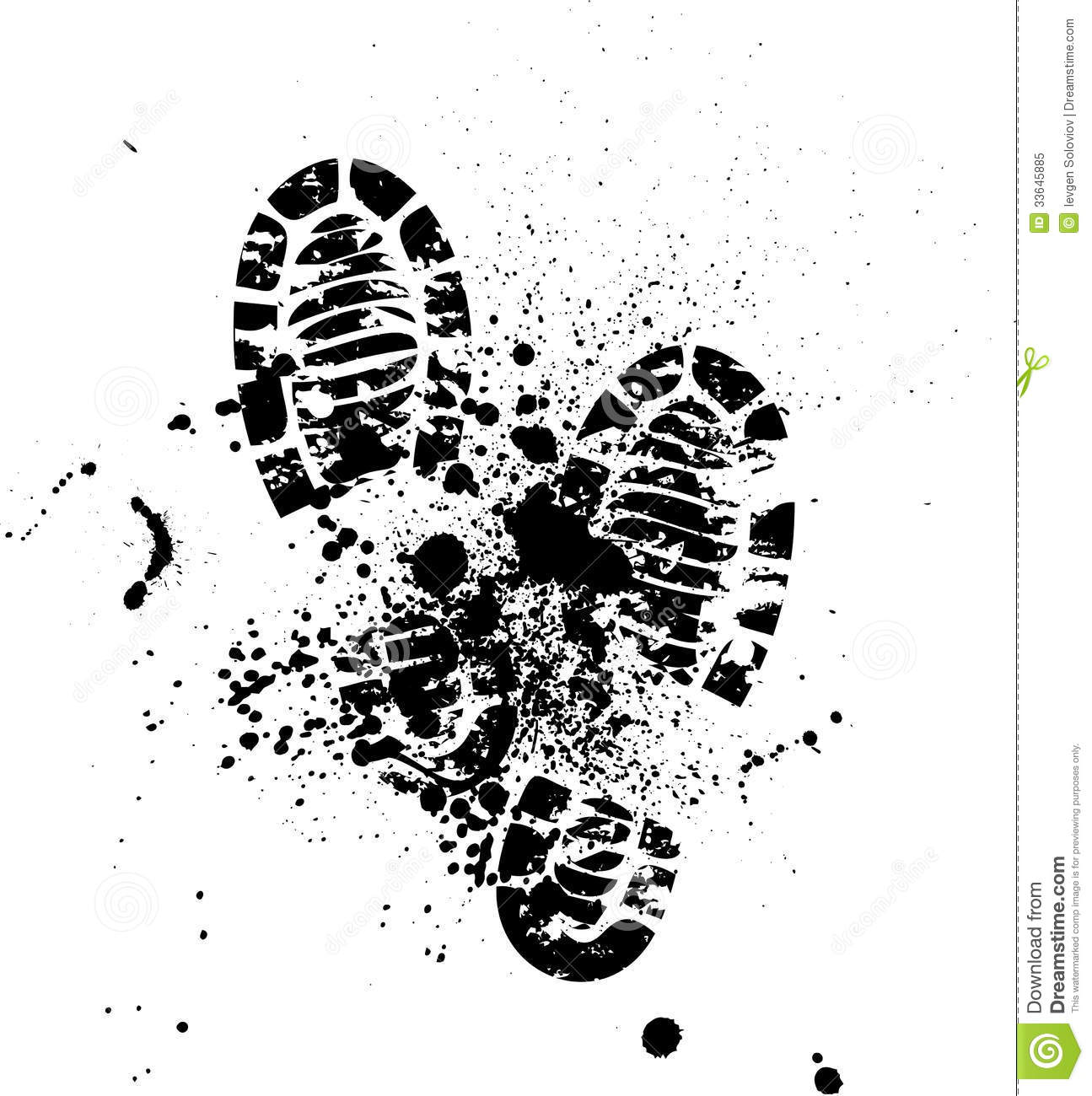 Running Shoe Print Vector