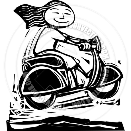 Scooter Clip Art Black and White