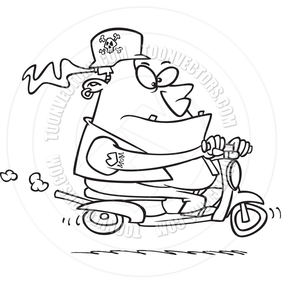 Scooter Clip Art Black and White