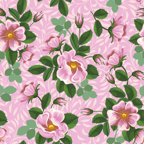 Seamless Retro Flower Pattern