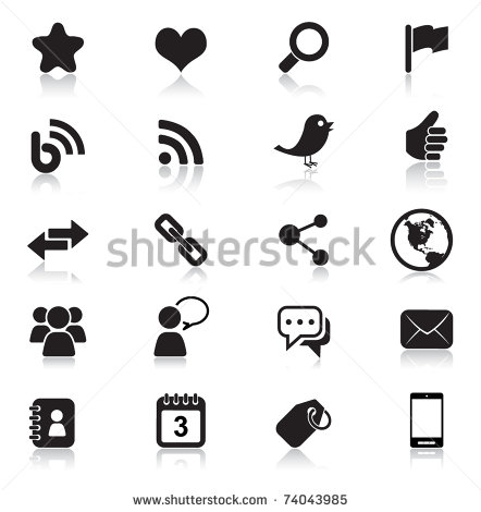 Social Media Icons Black and White