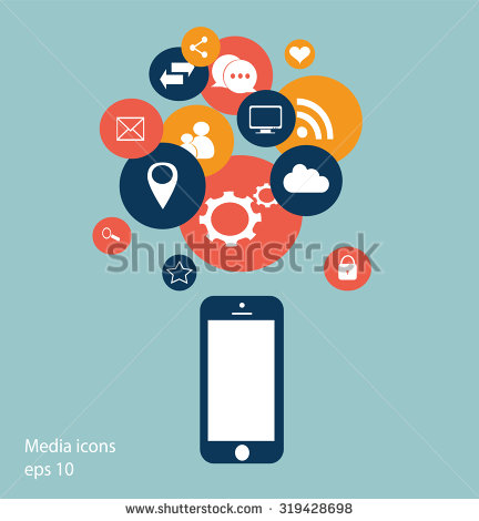 Social Media Icons Vector Flat