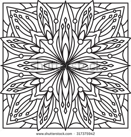 Square Abstract Coloring Pages