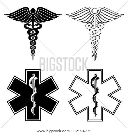 Star of Life Black and White Vector