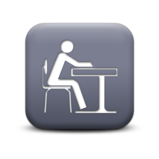 Student at Desk Icon
