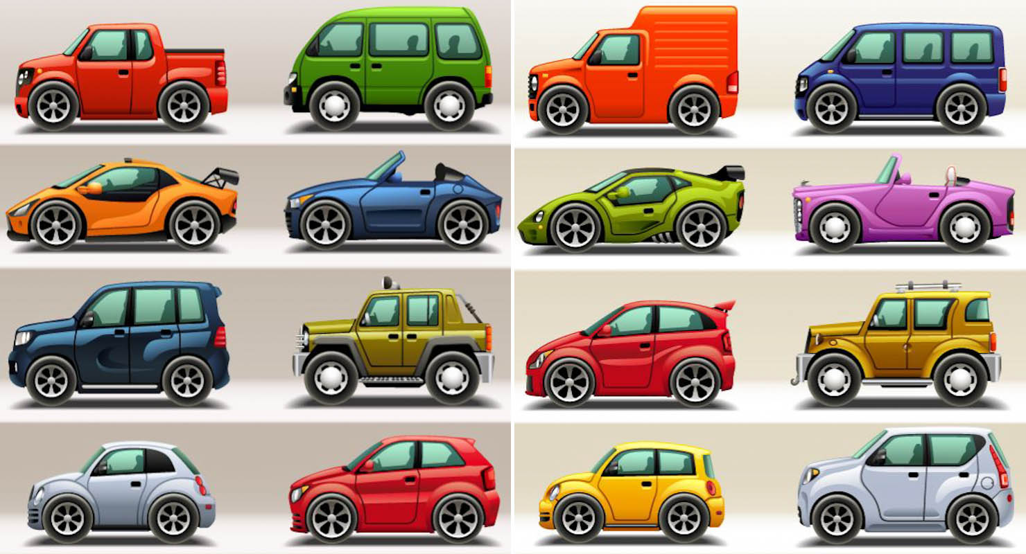 Super Cars Cartoon Vector