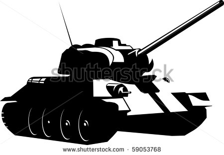 Tank Battle Art Black and White