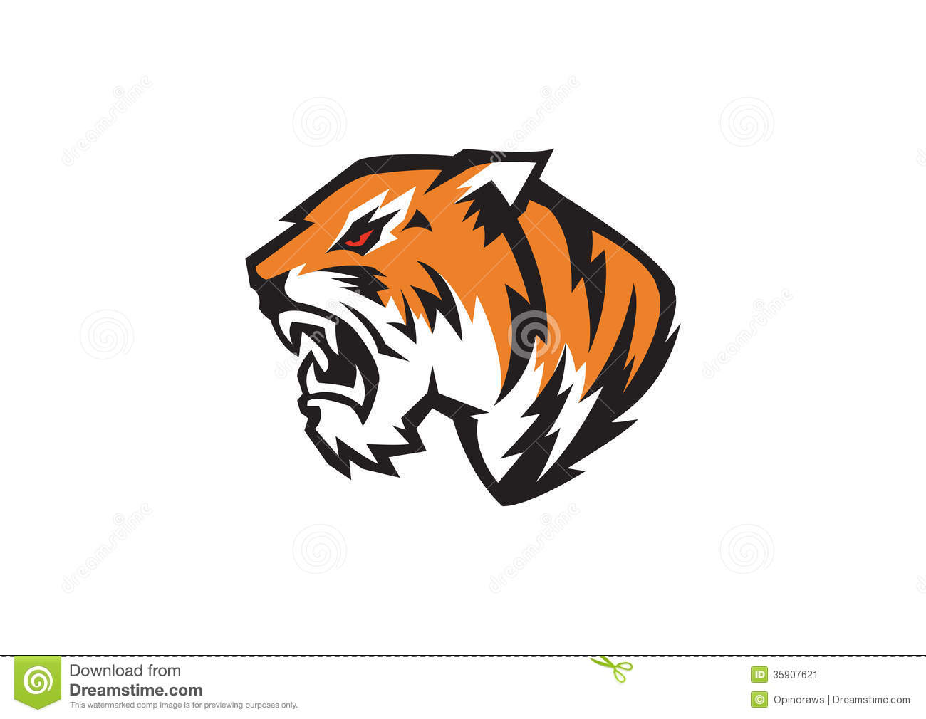 Tiger Mascot Head Vector