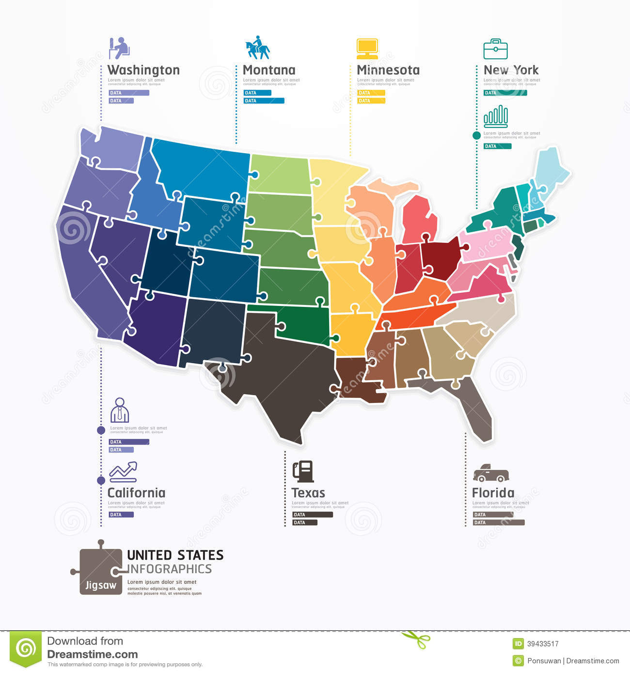 United States Map Infographic