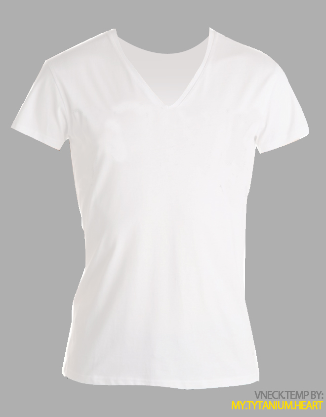 V-Neck T-Shirt Outline Template