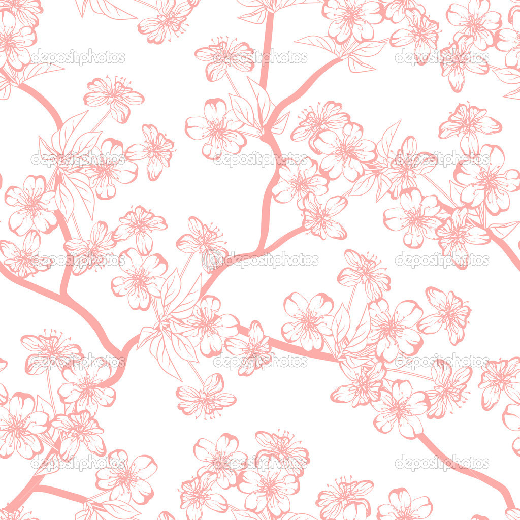 Vector Cherry Blossom Pattern