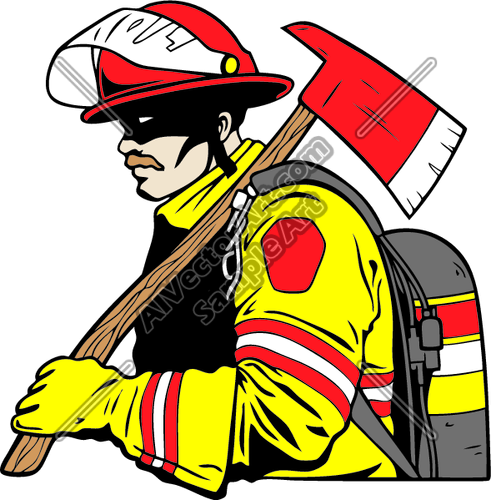 Vector Firefighter Clip Art