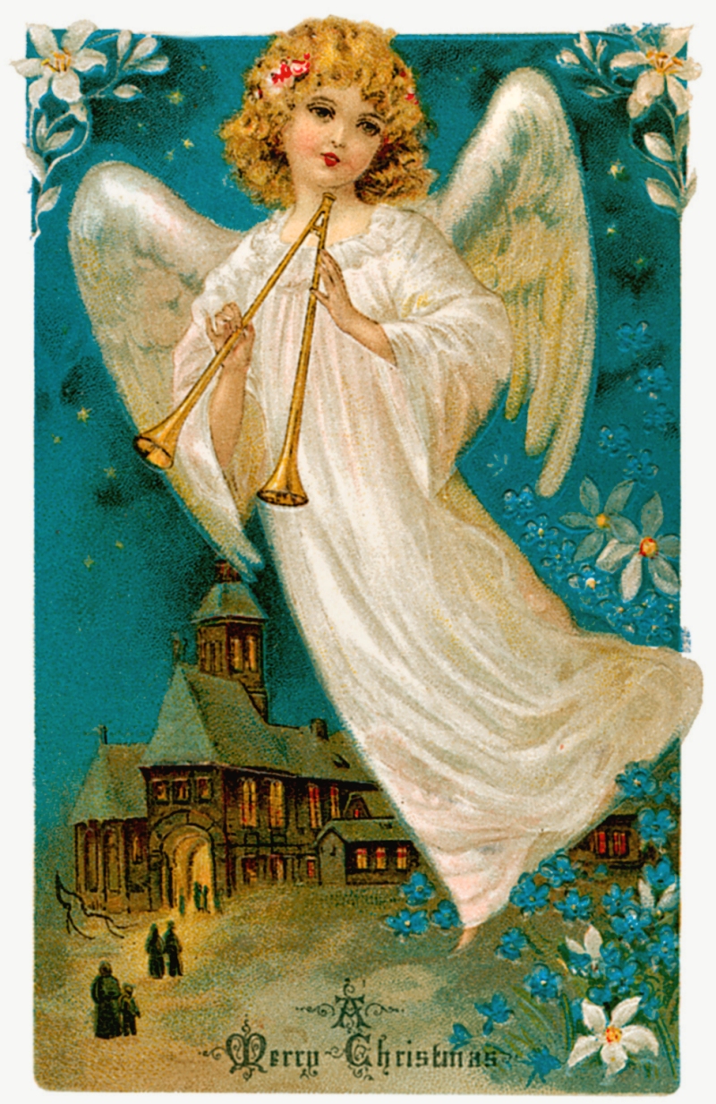 Victorian Angel Christmas Card