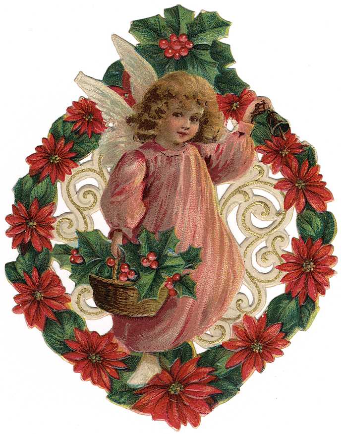 Victorian Christmas Angels Clip Art