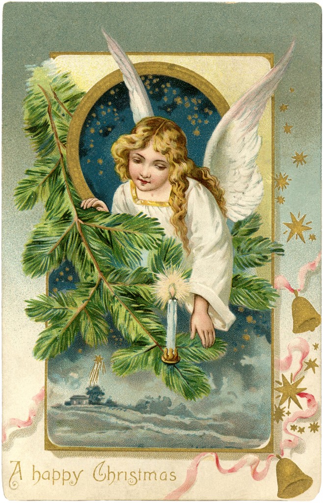 Vintage Christmas Angel Postcard