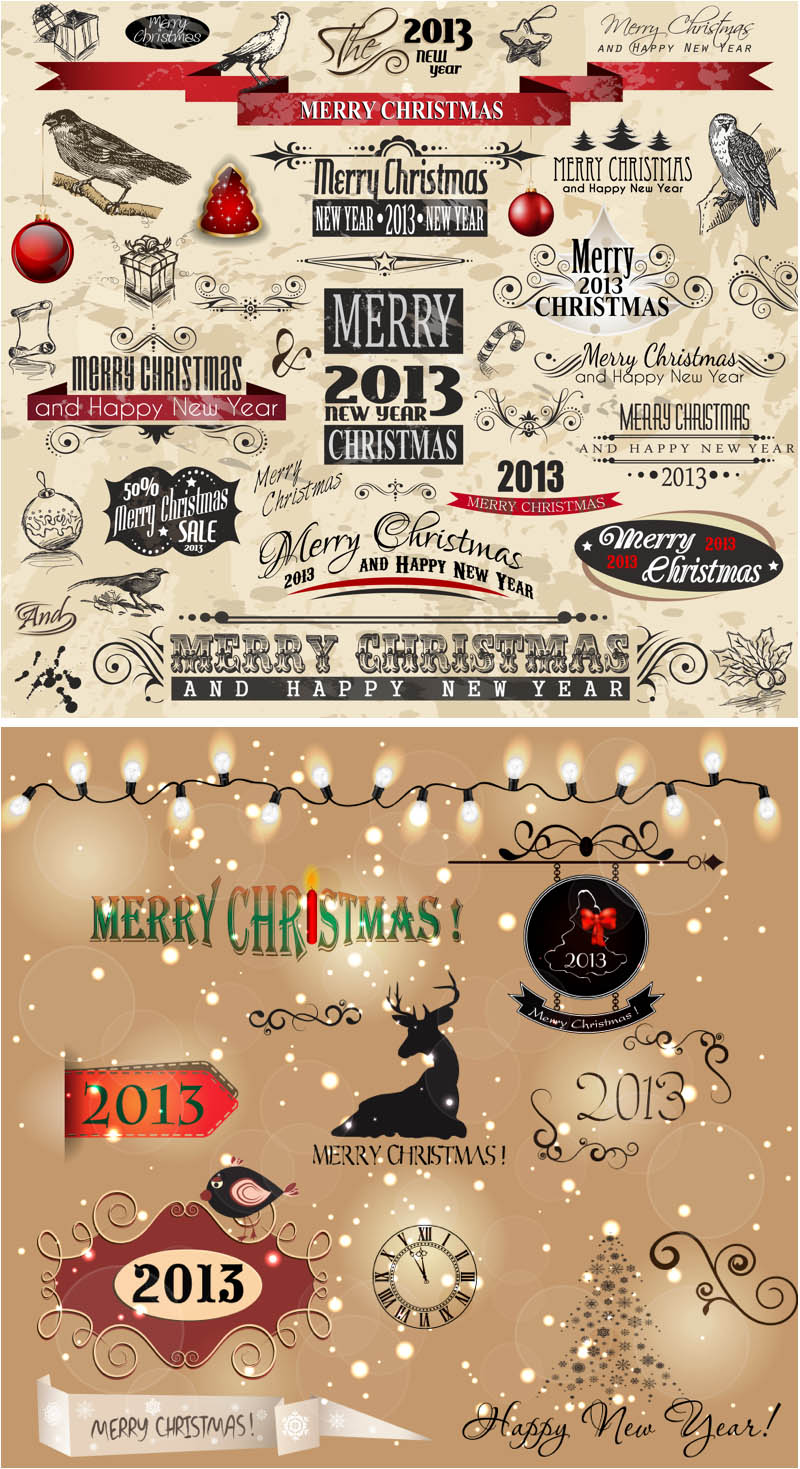 Vintage Christmas Vector Graphics