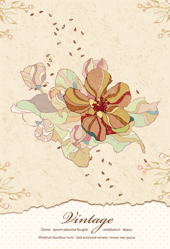 Vintage Flower Vector Graphics Free