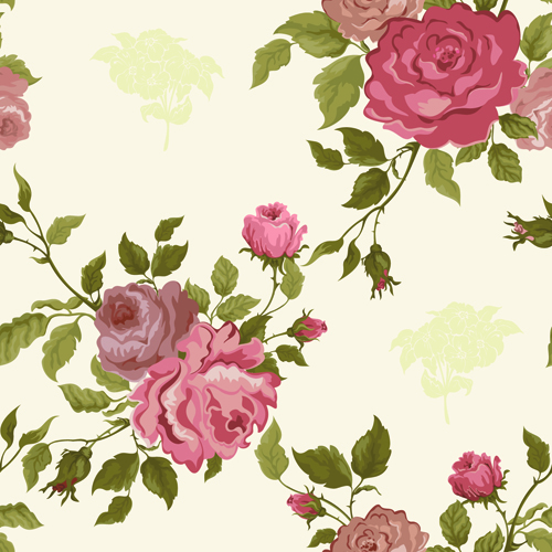 18 Retro Flower Pattern Vector Images