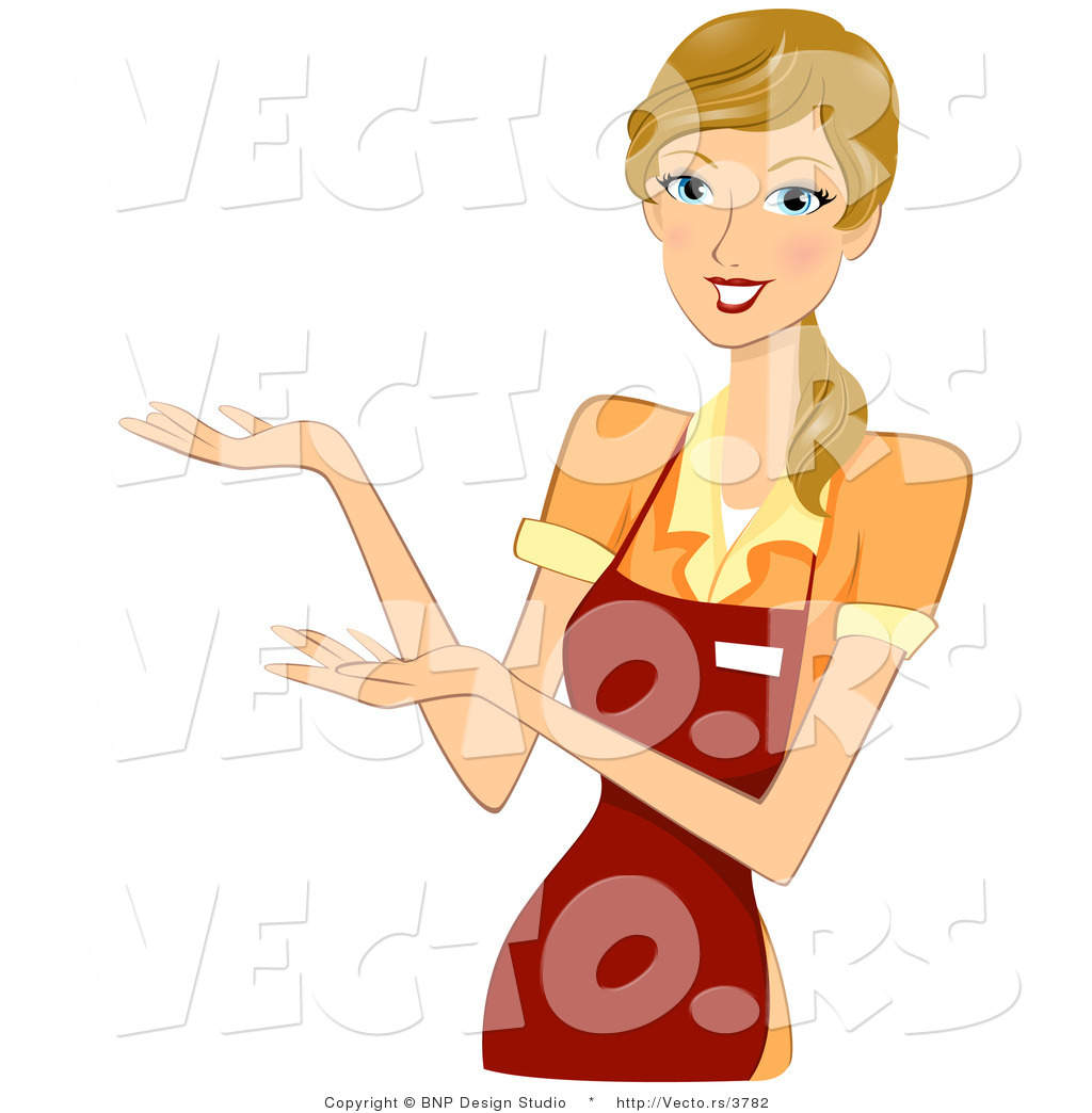 Women Wearing Apron Cartoon