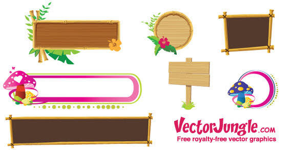 Wood Banner Vector Graphics