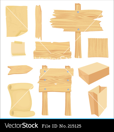 Wood Vector Banner Shapes
