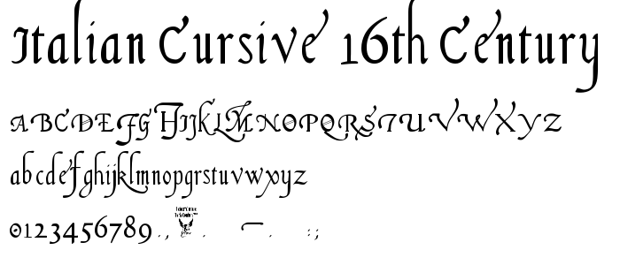 16th Century Italian Cursive Font